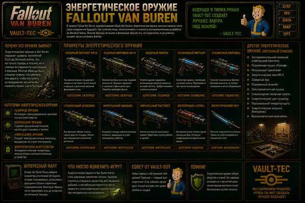 Энергетическое оружие Fallout Van Buren — лазеры, плазма и Energy Weapons