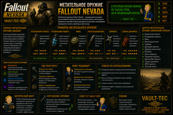 Метательное оружие Fallout Nevada — гранаты, копья, ножи и тактика боя