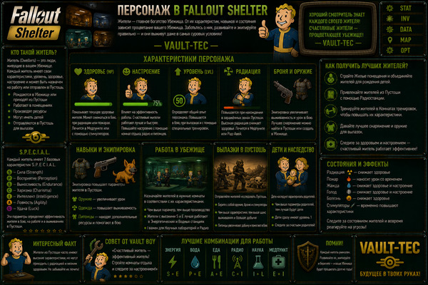 Основные характеристики Fallout Shelter — SPECIAL, параметры и развитие жителей