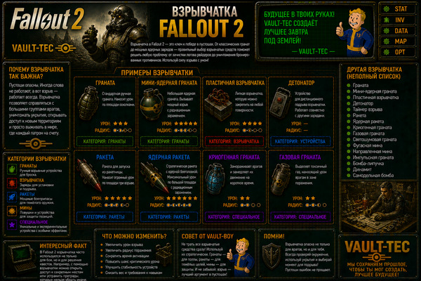 Взрывчатка Fallout 2 — гранаты, динамит, взрывы и тактика боя