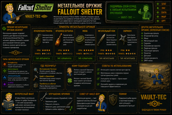 Метательное оружие Fallout Shelter — гранаты, взрывчатка и бой жителей
