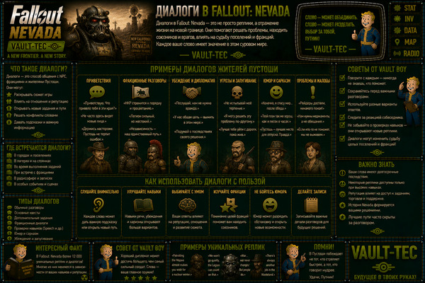 Диалоги Fallout Nevada — реплики, проверки навыков и варианты ответов
