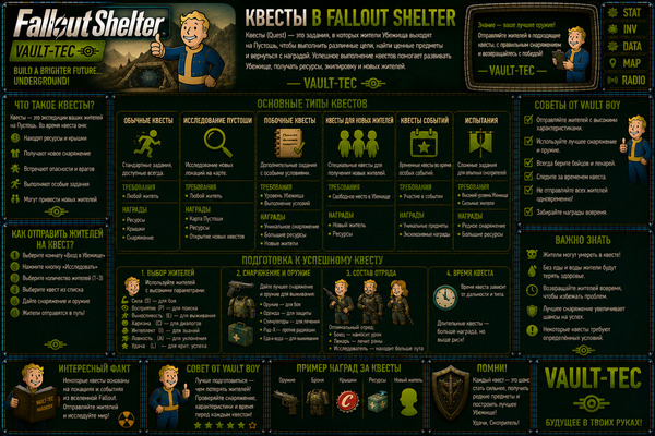 Квесты Fallout Shelter — задания, вылазки и награды убежища