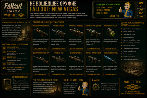 Не вошедшее оружие Fallout New Vegas — вырезанное, скрытое и редкое оружие