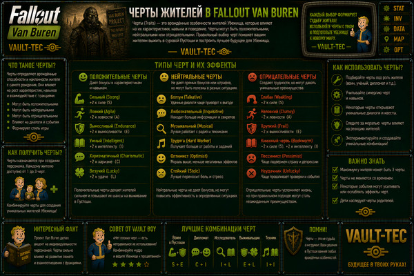 Способности персонажа Fallout Van Buren — перки, бонусы и развитие героя