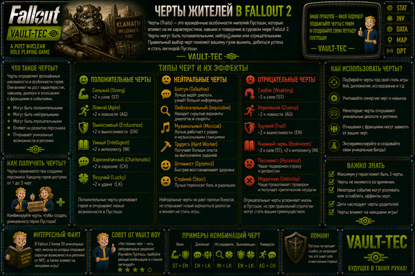 Способности персонажа Fallout 2 — перки, бонусы и развитие героя