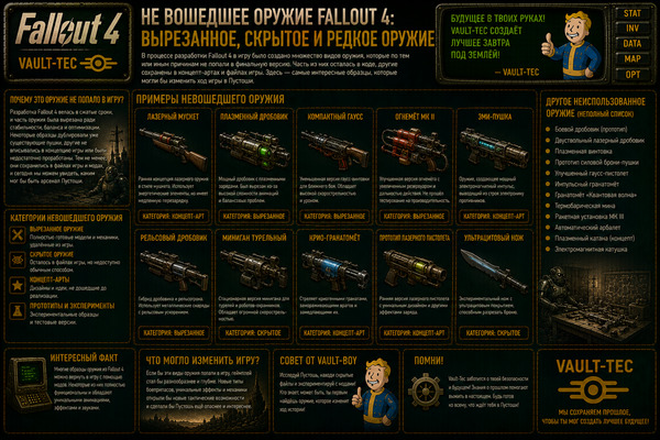 Не вошедшее оружие Fallout 4 — вырезанное, скрытое и редкое оружие