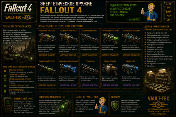 Энергетическое оружие Fallout 4 — лазеры, плазма и мощные пушки