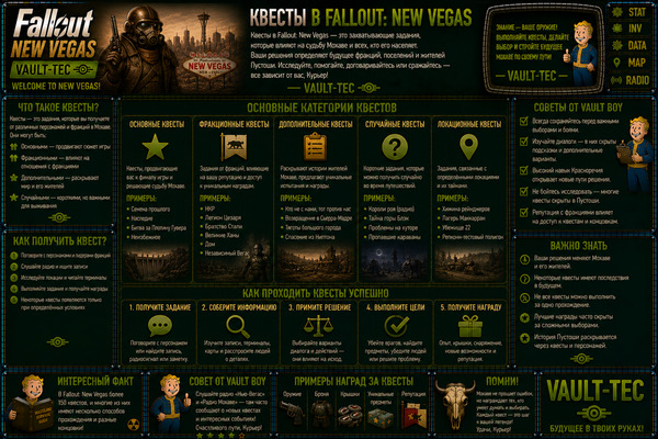 Квесты Fallout New Vegas — задания, прохождение и варианты решений