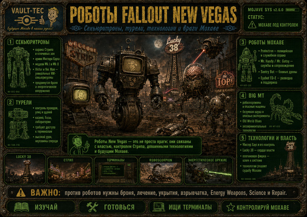Роботы Fallout New Vegas — секьюритроны, турели, технологии и враги Мохаве