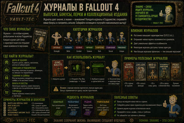Журналы Fallout 4 — выпуски, бонусы, перки и коллекционные издания