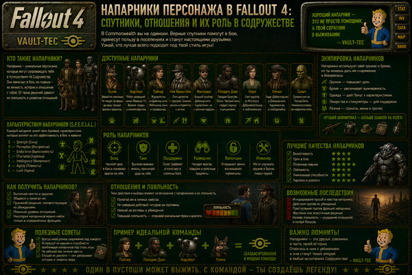 Напарники персонажа Fallout 4 — спутники, союзники и отношения