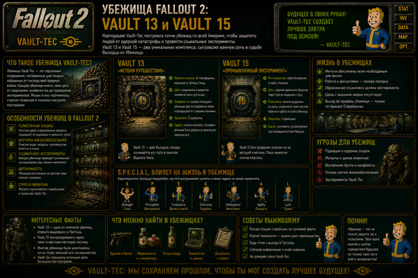Убежища Fallout 2 — Vault 13, Vault 15 и наследие Vault-Tec