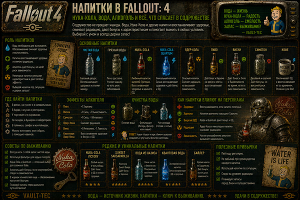Напитки Fallout 4 — Нука-Кола, вода, алкоголь и выживание