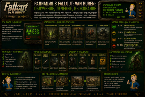Радиация Fallout Van Buren — облучение, лечение и выживание