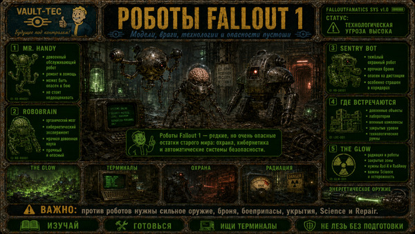 Роботы Fallout 1 — модели, враги, технологии и опасности пустоши