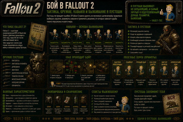 Бой Fallout 2 — тактика, оружие, навыки и выживание в пустоши