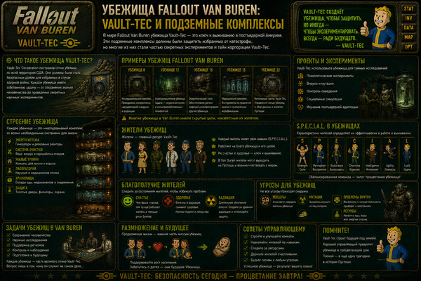 Убежища Fallout Van Buren — Vault-Tec, тайные комплексы и локации