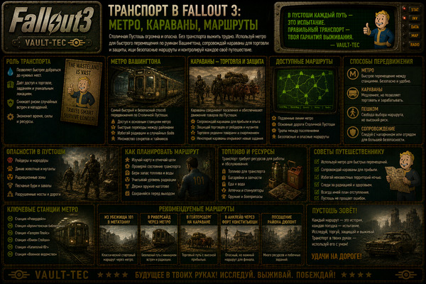 Транспорт Fallout 3 — метро, караваны, маршруты и перемещение по пустоши
