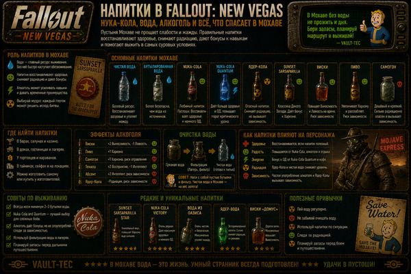 Напитки Fallout New Vegas — Нука-Кола, вода, алкоголь и выживание