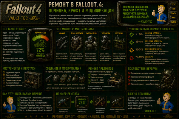 Ремонт Fallout 4 — починка, крафт, модификации и снаряжение