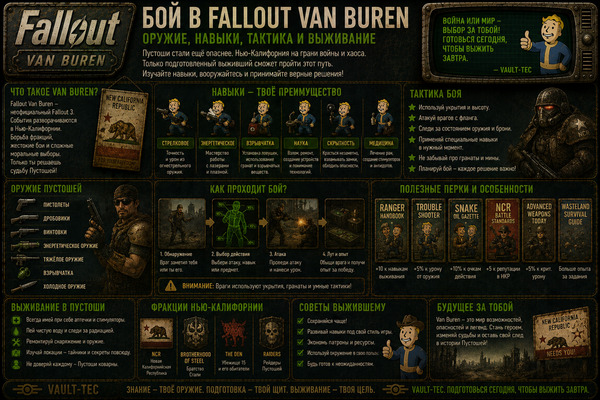 Бой Fallout Van Buren — оружие, навыки, тактика и выживание