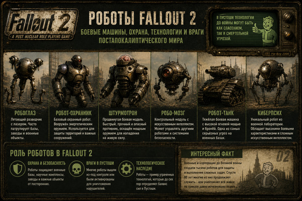 Роботы Fallout 2 — боевые машины, охрана, технологии и враги