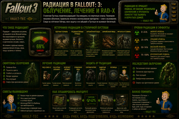 Радиация Fallout 3 — облучение, лечение, Рад-Х и выживание