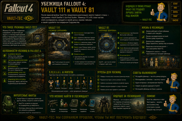 Убежища Fallout 4 — Vault 111, Vault 81 и тайны Содружества