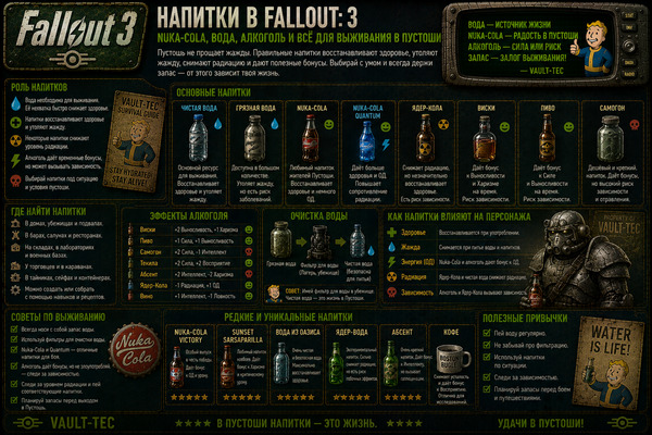 Напитки Fallout 3 — Нука-Кола, вода, алкоголь и выживание