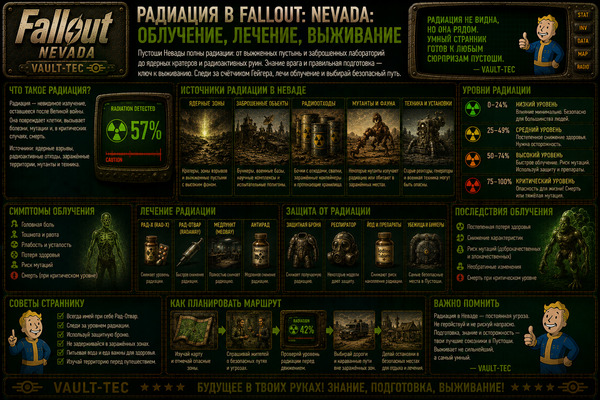 Радиация Fallout Nevada — облучение, лечение и выживание в Неваде