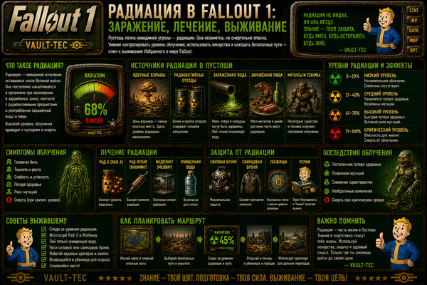 Радиация Fallout 1 — заражение, лечение и выживание в пустоши
