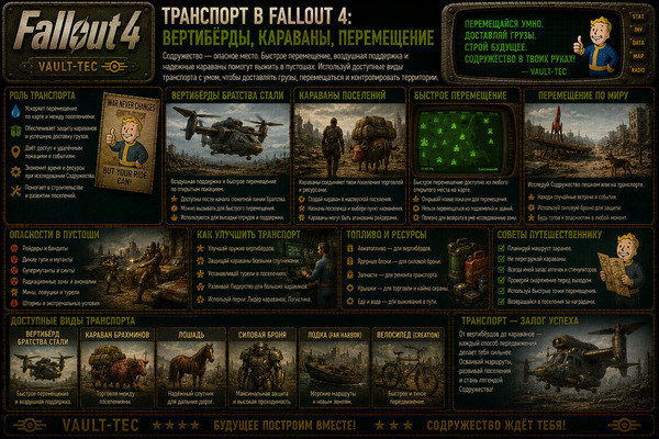 Транспорт Fallout 4 — вертиберды, караваны и перемещение по Содружеству
